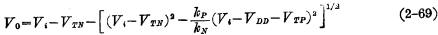 CMOS inverter transmission characteristics